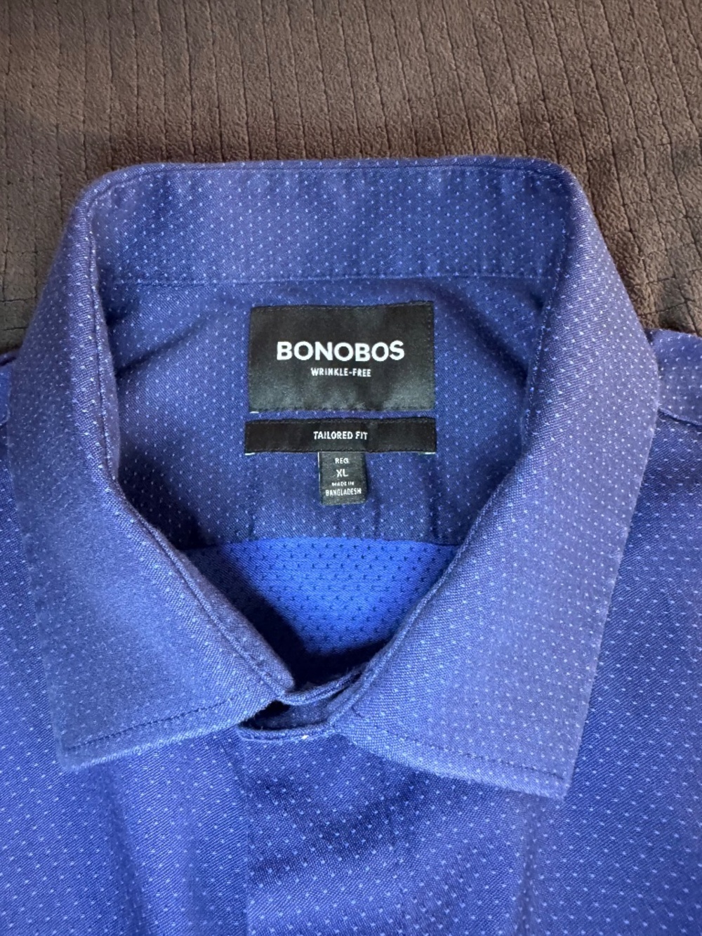 Bonobos Tailored Fit Desk to Dinner shirt. X-Large. Blue